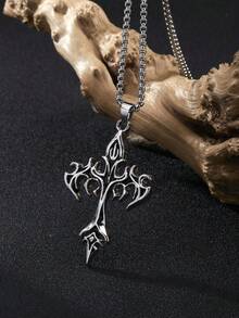 1 chiếc dây chuyền mặt thánh giá kiểu Gothic cổ điển, phù hợp cho cả nam và nữ đeo hàng ngày, phụ kiện dây dài, quà tặng cho các dịp lễ, sinh nhật, lễ Phục sinh, tốt nghiệp, Ngày của Cha, dây chuyền nam, trang sức nam, dây chuyền. - Nhiều màu - Xem 2