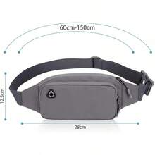 Riñonera Hombre, Cangurera de Viaje, Bandolera Cruzada Impermeable, Riñonera Multifuncional con Cremallera para Correr, Senderismo, Ciclismo, Camping, Actividades al Aire Libre (Negro) - gris - Ver 4