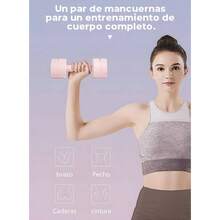 Juego de 2 Mancuernas Ajustables, Juego de Aancuernas de Peso Libre 4 en 1 para Mujer, Cada Una de 1 kg, 2 kg, 3 kg, 4 kg con de Goma Suave ABS para Perfecto para Hacer Ejercicio en Casa - Rosa - Ver 7