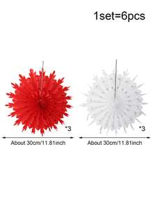 3 pezzi/6 pezzi/12 pezzi Fiori a ventaglio di carta bianchi, rossi, vuoti per decorazioni, serie blu oceano e rosa per feste di compleanno, matrimoni, decorazioni appese con corde, sfondo da parete