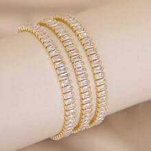 1 قطعة سوار تنس فاخر بشكل قلب ذهبي، 1 قطعة سوار تنس أنيق بشكل قلب للنساء مرصع بأحجار الزركونيا البنفسجية | سوار للذكرى السنوية، مجوهرات لامعة - هدية مثالية لعيد الحب والذكرى السنوية