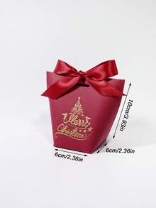 5pcs Christmas Gift Box With Bowknot, Red And Green Mini Treat Boxes For Candy, Cookies, Chocolates, Party Favors, Holiday Packaging, Cute Decorative Box For Christmas Tree, Wedding, Birthday, Classroom Exchange, Festive Wrapping For Kids And Adults