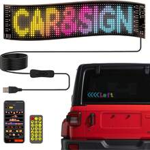 Car Windshield Animated Eyes, Programmable LED Light Sign, Eye-Catching LED Scrolling Signage, DIY Custom Animated Text/Image, 5V USB Programmable LED Waterproof Flexible Digital Display Sign For Car, Shop, Party And Festival Decoration - 4.01*13.7in -1PC - View 1