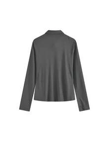 Áo kiểu tay phồng xếp ly thời trang dành cho các cô gái sành điệu, dáng ôm, phong cách Hàn Quốc thường ngày, thích hợp cho mùa xuân. - Xám - Xem 4