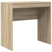 Escritorio Larryhot Roble Sonoma 80 x 40 x 76 cm Madera de ingeniería, resistente y duradera, fácil de montar, estilo decorativo, bonito y práctico. - Marrón - Ver 2