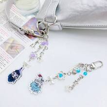 1 pièce/set Porte-clés acrylique mignon d'alien de scène, pendentif de personnage de dessin animé, charm de téléphone, porte-clés de voiture, décoration de sac à dos d'étudiant, accessoire de sac, accessoires d'Halloween, idées de cadeaux pour la fête des enseignants, Noël, accessoires de sac, cordons avec porte-badge, accessoires de voiture, breloques de sac - Multicolore - Voir 7