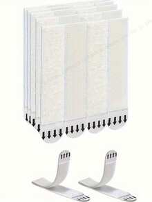 12 Pairs [24 Pcs] Nylon Picture Hanging Strips, No Drill Hooks, Frame Wall Art Ledge, Invisible Magic Tape Glue, Double-Sided Wall Mounting