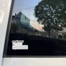 工程师乙烯基贴纸 - 10.41x6.1 厘米自粘贴纸，适用于汽车、卡车、笔记本电脑和窗户 - 耐用乙烯基材料，白色背景黑色文字，汽车乙烯基贴纸，剪贴簿用品，趣味贴纸，笔记本电脑贴纸，Kindle 手机贴纸 - 彩色 - 查看 6