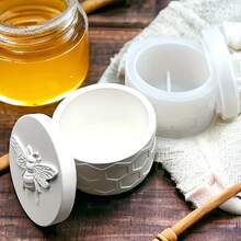 Bee Jar Silicone Mold With Lid - DIY Epoxy Resin, Cement & Clay Casting Mould For Jewelry Storage Box, Candle Cup & Home Decor Crafts