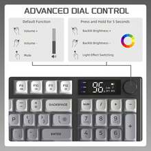 Bàn phím chơi game không dây ATTACK SHARK X FREEWOLF M96 80%, 94 phím TKL LED có thể sạc lại, bàn phím cơ PBT cho Win, Bluetooth 5.0/2.4Ghz chế độ kép cho văn phòng/chơi game - Nhiều màu - Xem 5