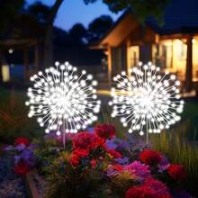 2 đèn đom đóm năng lượng mặt trời, thích hợp cho Ngày Valentine, Ramadan, trang trí Giáng sinh, 8 chế độ chiếu sáng, thích hợp cho sân vườn, ban công biệt thự, lối đi, bãi cỏ, trang trí ngày lễ, 2 cái - 6 đèn LED/2 cái - 8 đèn LED/2 cái - 10 đèn LED, ánh sáng trắng ấm/nhiều màu/trắng - Nhiều màu - Xem 5