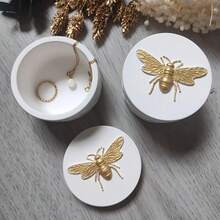Bee Jar Silicone Mold With Lid - DIY Epoxy Resin, Cement & Clay Casting Mould For Jewelry Storage Box, Candle Cup & Home Decor Crafts