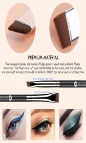KINGMAS 7pcs Eyeliner Brush Set, Angled Flat Gel Eye Liner Makeup Brushes, Ultra Thin Liner Brush, Fine Point Eyeliner Brushes For Women Girls