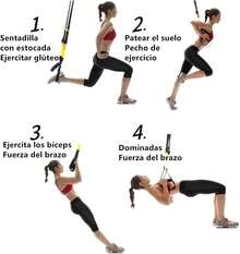 Entrenamiento de suspensión TODO EN: correas de entrenamiento de resistencia, kit de entrenamiento de resistencia física para ejercicios de cuerpo entero en interiores o exteriores , quemar grasa - 1 - Ver 4