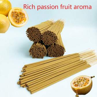 21/77/199/300pcs Natural Passion Fruit Incense Sticks, 22CM Fragrant Incense Sticks (With Jasmine Scent), Long-Lasting Aroma, Not Cloying, Suitable For Meditation, Festivals, Home Decor, Outdoor Ambiance, Relaxation, And Odor Elimination
