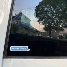 红牛“我需要一头红牛”卡通对话框贴纸 - 防水乙烯基材质，哑光防刮表面，自粘贴纸，适用于笔记本电脑、头盔、摩托车、汽车、吉他和踏板车 - 彩色 - 查看 7