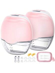 Electric, 1000mAH Large Capacity Battery, Portable, Hands-Free Breast Pump - Lightweight Electric Breast Pump, Leak Proof Upgraded, 3 Modes And 12 Settings With 17/19/21/27mm Flange (1/2 Pieces Set - White/Pink)