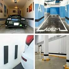 4 piezas Almohadillas de espuma con refuerzo de rejilla para parachoques de garaje, protectores de borde de puerta sin residuos, tiras de espuma de goma con adhesivo alto para parachoques de puerta de automóvil, fácil de instalar y quitar, adecuado para protección de pared, piso, puerta y superficie metálica