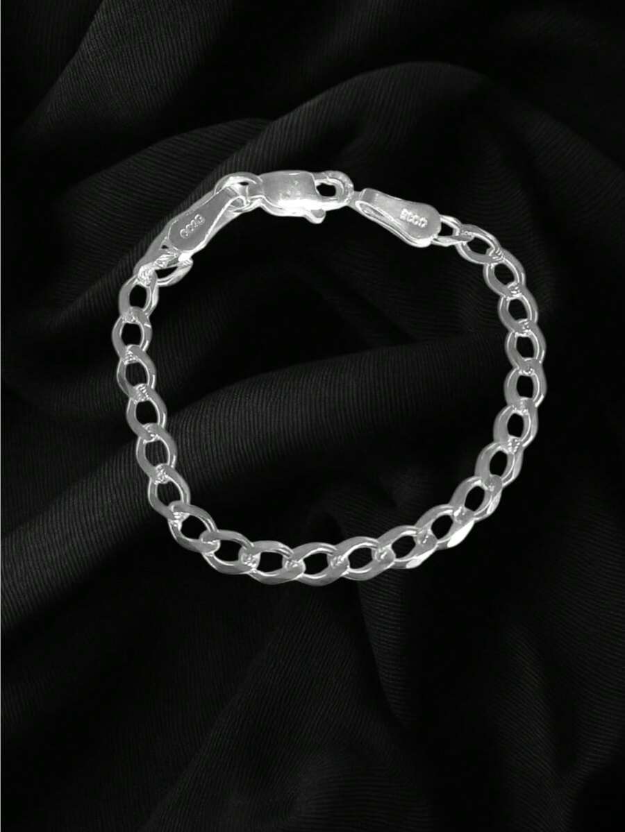 Baby Bracelet 12 Cm Round Link In 925 Silver - Silver - View 1