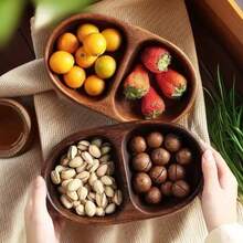 优雅的相思木椭圆形托盘 - 微波炉，多用途，用于沙拉、甜点、水果、坚果和小吃，抛光表面 - 非常适合厨房装饰和桌面展示，圣诞节 - 1件 - 查看 7