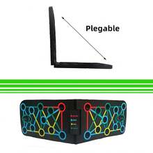 Tabla Push Up Plegable, Push Up Board para Hacer Lagartijas, Portátil Antideslizante Soporte para Flexiones, Tablero Multifuncional para Pecho/Hombros/Espalda/Tríceps, Equipo para Ejercicio en Casa - 1 - Ver 6