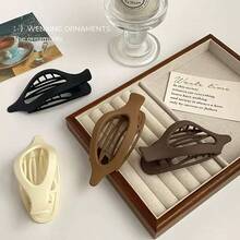 4pcs/Set Oval Alligator Hair Clip Slouchy Elegant Hair Accessories, Hair Clips, Barrettes For Women, Birthday/Holiday Gift, Travel Essentials, Travel Essential, Hairstyle, Hairdressing, Hair, Travel, Hair Products, Hair Tools, Hair Stuff, Barber, Barber Accessories, Barbershop, Hairdressing Equipment