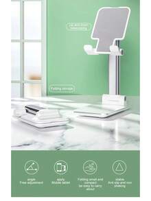 1 Pc Multifunctional Mobile Phone Stand, Desktop Slouchy Bedside Tv Watching Folding Portable Tablet Live Broadcast Support Bracket Random Color