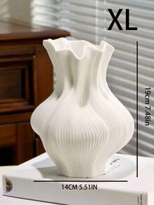 1pc 创意陶瓷花瓶带储水旋转美学装饰高端客厅玄关桌面干花摆件酒店装饰家居装饰 - 彩色 - 查看 14