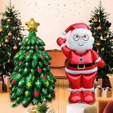 2 piezas de globos de árbol de Navidad, Papá Noel, muñeco de nieve, adecuados para Navidad, bodas, cumpleaños y celebraciones de Año Nuevo, apropiados para decoración navideña interior y exterior del hogar, decoraciones de fiesta de invierno de Año Nuevo, mejor regalo de Navidad