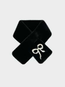 1pc Versatile Personalized Simple Solid Color Bowknot Scarf, Suitable For Outings And Daily Wear, Warm Scarf For Autumn/Winter