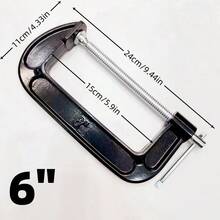 1 件 2/4/6/8 英寸铁制木工 G 型夹 C 型夹 重型快速夹持 G 型夹木工夹 - 黑色 - 查看 4