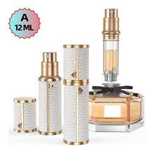 超纤维皮革包覆合金，优质旅行香水瓶，香水喷雾泵，从瓶底填充香水喷雾，可再填充迷你香水分配器/5ML 容量