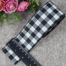 1pc Plaid Burlap Ribbons Wired Edge Tape Christmas Ribbon For Gift Wrapping DIY Hair Bows Christmas Decoration