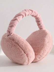 1 Stück einfarbige Ohrenschützer - Weicher Plüsch Ohrenwärmer, faltbare Ohrenschützer, bequeme kältebeständige Ohrenschützer als Winterzubehör für den Außenbereich