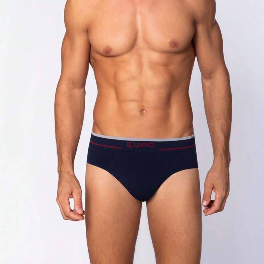 Cueca Lupo Slip Sem Costura 624-003 - Azul Marinho - Visão 1