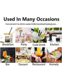 500/400/300/200/100/50 Black Disposable Plastic Short Straws, Solid Color, Thin Straws, Used For Cocktails, Juices, Beverages, Coffee, Straight Mouth Halloween/Christmas Party Supplies