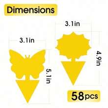 50 Pieces Of Random Shapes Flying Insect Traps For PlantsIndoors Outdoors Kitchen Office Yellow Sticky Traps For Fungus Gnat Fly And Flying Insects  And Odorless Kid And Pet  Economic Pack