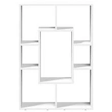 Librería Larryhot blanca 63x20x90 cm de madera industrial, resistente y duradera, fácil de montar, estilo decorativo, adecuadA, Para guardar adornos, figuras, libros, pequeños objetos, etc. - Blanco - Ver 5