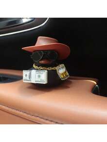 1PC Cute Black Rubber Duck Car Ornament, Home Party Car Center Console Decoration - Black - View 8