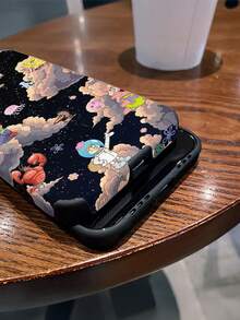 1 pieza Funda protectora de teléfono con patrón de cielo estrellado y Spongebob Squarepants a rayas, adecuada para Samsung/Apple 16/15/14/13/12/11 Pro Max/12 Pro/14 Plus y otros modelos