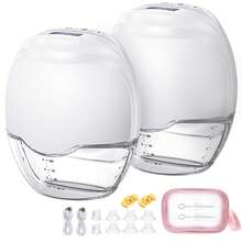 Electric, 1000mAH Large Capacity Battery, Portable, Hands-Free Breast Pump - Lightweight Electric Breast Pump, Leak Proof Upgraded, 3 Modes And 12 Settings With 17/19/21/27mm Flange (1/2 Pieces Set - White/Pink)