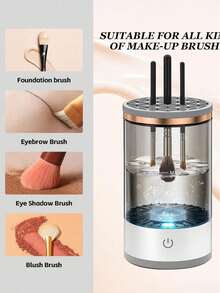 1Pc Easy To Clean Electric Makeup Brush Cleaner - Gentle Rotating Technology, USB-Powered, For All Brush Sizes - Multicolor - View 4