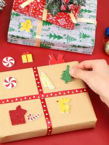 200pcs- Christmas Foam Stickers - Glitter Self-Adhesive Stickers For Crafts, Greeting Cards, Home Decor, And Party Decorations (Christmas Style) - Multicolor - View 2