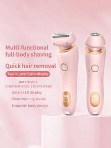 Electric Razors Shaver For Women, 2-IN-1 Women Electric Razor For Leg Arm Face Pubic Area, Cordless Bikini Trimmer Hair Removal For Women With Detachable Head, Painless,Wet & Dry ,Portable Battery-Operated Electric Shaver Epilator & Eyebrow Trimmer For Women - Miniature Facial Hair Removal Device For Face And Body Portable Hair Trimmer Electric Epilator Eyebrow Shaping Tool, Mini Facial Hair Remover, Face Shaver For Women