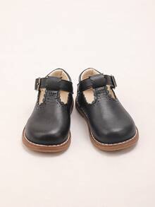 1 Pair Girls' PU Leather Lightweight Versatile Mary Jane Shoes, Suitable For All Seasons