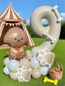 0-9 数字列气球、宠物生日装饰、狗派对装饰、用于生日派对、聚会装饰、周年纪念、节庆庆典、户外派对、场景氛围、照片装饰、派对装饰、拱门支撑套件主题气球、派对装饰、摄影道具、高品质薄膜轻质气球、庆典气球 - 彩色 - 查看 5