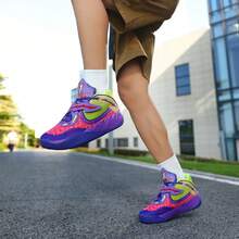 Chaussures de basket à lacets avec empiècement pour hommes et femmes, antidérapantes, résistantes à l'usure, amortissantes, en maille respirante, légères, pour étudiants, chaussures de sport, bottes de combat montantes