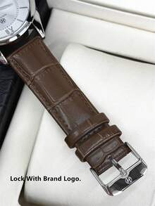 Pablo Raez Men's Casual Watch, Stylish Business Watch, Original Charming Men's Watch, Silver-Brown Case, Stainless Steel Case, Luxury Watch, Black Soft And Comfortable Microfiber Leather Strap, Roman Numeral Markers, Date Display, 50-Meter Water Resistance, New Men's Quartz Watch - 均碼 - 查看 11