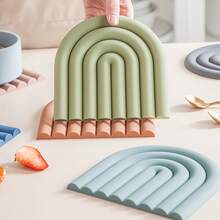 1pc Silicone Cup Mat, Heat Insulation Pad, Bowl Mat, Placemat, Dish Mat, Colorful Dining Table Mat, Multi-Color Options
