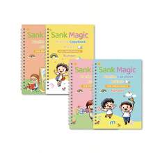 1 pieza Nuevo cuaderno de práctica de caligrafía Groove 2025 para niños, trazos, números, letras, entrenamiento de agarre divertido, niños y niñas preescolares, regalo de cumpleaños, regalo de Navidad, regreso a la escuela, regalo perfecto - Multicolor - Ver 10